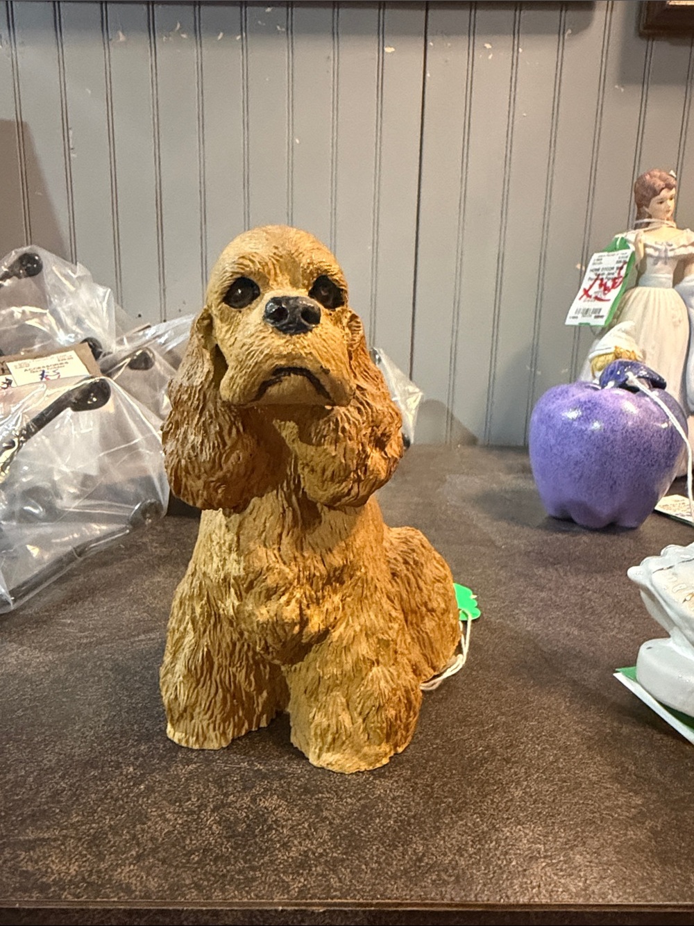 Decorative Golden Brown Cocker Spaniel Dog Figurine - Pets Dog